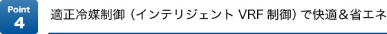 Point4 適正冷媒制御(インテリジェントVRF制御)で快適&省エネ