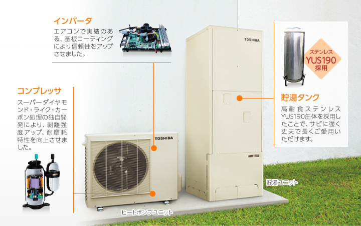 コンプレッサー インバーター 貯湯タンク
