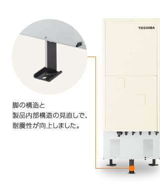 脚の構造と製品内部構造の見直しで、耐震性が向上しました。