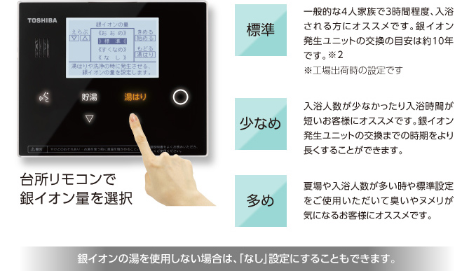 生活スタイルで選べる銀イオンの湯