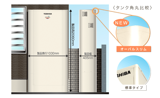 東芝エコキュート「ESTIA オーバルスリム(薄型タイプ)」新発売