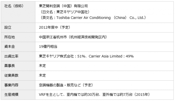 新会社の概要