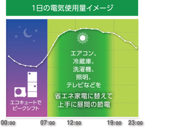 1日の電気使用量イメージ