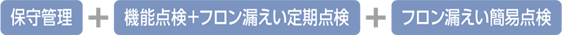 保守管理＋昨日点検＋フロン漏えい定期点検＋フロン漏えい簡易点検